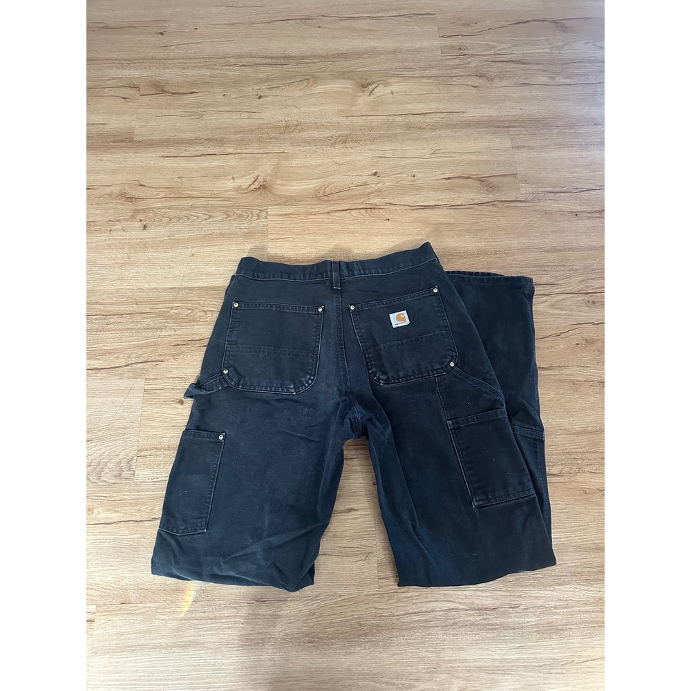 Carhartt B01 Black Double Knee Carpenter Pants 31x34 Made USA Loose Fit